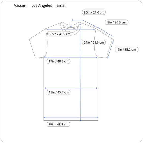 Vassari Los Angeles Black Blue Patch Design Small Short Sleeve Designer Shirt - Picture 2 of 12
